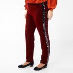 Брюки, трикотаж, бордовый