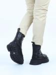 01-A13-1 BLACK Ботинки демисезонные женские (натуральная кожа)