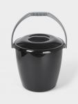 Ведро с крышкой «Удачное», 10 л, пластик, чёрное