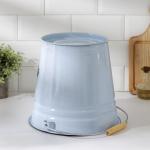 Ведро эмалированное «Клубника садовая», 12 л, с крышкой, цвет белый