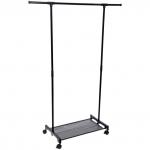 Вешалка гардеробная напольная на колесах ПЕРФЕКТХАУС, цвет черный, нагрузка до 15 кг, 98*35*135см