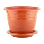 Горшок Виола 5л коричневый с поддоном (уп.15) (М1535)