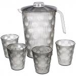 Кувшин пластиковый 1.5л Радуга в наборе с 4-мя стаканами 200мл