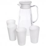 Кувшин пластиковый 1.7л Летний хит в наборе с 4-мя стаканами 200мл