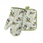 Набор из рогожки прихватка 18х18, рукавица 18х28 "Все ДOMA/Vse DOMA" рис 60347-1 Грейс