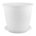 Горшок Афина 2,2л белый с поддоном (уп.22) (М6521)
