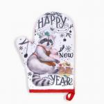 Варежка - прихватка новогодняя «Доляна» Happy new year, 20?27 см