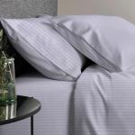 КПБ евро люкс перкаль "Fine Line" с простынью на резинке (70х70) рис. 6793-15 Лунная соната (светло-серый).