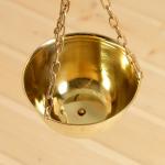 Аромачаша - испаритель для бани и сауны, 400 мл, d=12 см, латунь, подвесная, с дозатором