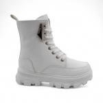 Ботинки на меху 1721-18 белые п/п