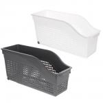 Контейнер Лофт хозяйственный на колесах узкий 355х130х170 мм белый, серый