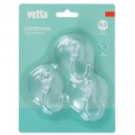 VETTA Набор крючков на присоске, прозрачные, 3шт., WF-058