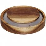 Банка для продуктов стеклянная 750мл "Хай-Тек" с крышкой из акации 9*15см