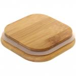 Банка для продуктов стеклянная 1000мл "Хай-Тек" с бамбуковой крышкой, квадратная 10*15см