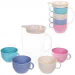 Кувшин пластиковый 1,6л ЭкоЛайф в наборе с 4-мя стаканами 300мл