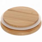 Банка для продуктов стеклянная 560мл "Хай-Тек" с бамбуковой крышкой 8,5*12см