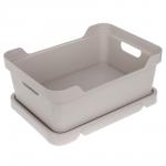 Ящик с крышкой универсальный Luxe, 380х276х140мм, 12л, светло-бежевый