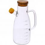 Бутылка стеклянная для специй 650 мл Хай-Тек с бамбуковой крышкой