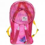 Бадминтон в наборе K-707 6 предметов: 2 металлические ракетки 43 см,3 волана, чехол (розовый)