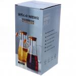 Бутылка стеклянная для специй 900 мл Хай-Тек с бамбуковой крышкой