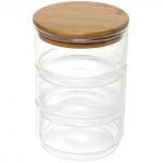 Банка для продуктов стеклянная "Хай-Тек" в наборе 3*400мл с бамбуковой крышкой 11*6см