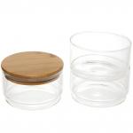 Банка для продуктов стеклянная "Хай-Тек" в наборе 3*400мл с бамбуковой крышкой 11*6см