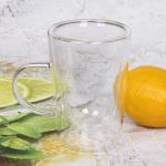 Кружка стеклянная с двойными стенками 280мл "Хай-Тек" для латте