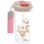 Бутылка питьевая пластиковая 500мл Ландыши, микс цветов