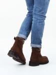 01-A51-5B BROWN Ботинки демисезонные женские (натуральная замша, байка)