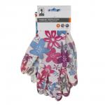 INBLOOM Набор садовых перчаток с нитрил.полуобливом, полиэстер, 3 пары, р.9, 23см, 31г, разноцветные