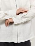 Белая рубашка изо льна на молнии