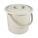Ведро пищевое с крышкой рифленое RUNIS 7 л, пластик, серо-бежевый