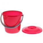 Ведро с крышкой Соло 10л перламутровое красное С633ККРА