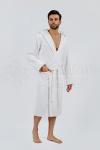 Халат махровый мужской с капюшоном Белый