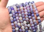 Африканский агат бусины шарик 10мм цвет сиреневый матовый, 34см, 37 бусин