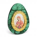 Икона из малахита яйцо "Семистрельная" 80*30*110мм