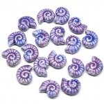 Бусина Ракушка керамическая глазированная 20*16*10мм цв.голубой, 1 бусина