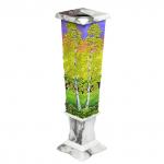 Ваза из мрамора 270мм с рисунком из камня "Летний пейзаж"