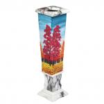 Ваза из мрамора 270мм с рисунком из камня "Осенний пейзаж"