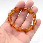 Браслет из янтаря галтовка 10*13мм цвет коньячный, 18см