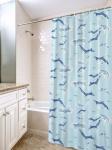 "Штора для ванной п/этилен "Дельфины" 180*180см голубая, 10колец 6984 Вилина РФ