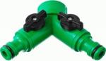 1-2.sale Разветвитель штуцерный, 2 канала, внутрен. резьба 3/4'-1/2', регулируемый, пластик, E1M