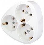 Bylectrica разветвитель (тройник) 3роз. 16А белый (круглый, плоский, земля) РВ16-259