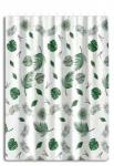 Haiba Штора для ванной комнаты, 180-180 см, 12 колец, полиэтилен, белый/листья, HB75064