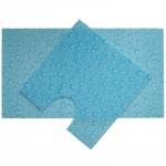 Коврик для ванной и туалета (набор 2шт-50*52см,50*85см), голубой,вспенен.ПВХ,6833, Вилина