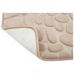 Коврик для ванной комнаты 40х60см,текстиль(п/э)/поролон/ПВХ,п/скольз,Stone,бежевый,102514/Рыжий Кот