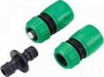 1-2.sale Набор д/полива 3 предм. (коннектор 1/2" аквастоп (2шт) + соединитель штуцерный) пласт, E1M