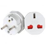 AY-KA (АЙКА) вилка-переходник (адаптер) круг. 13А рос, евро, англ. станд. белый (Турция) 7714100