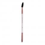 Кисть для бровей двухсторонняя тм ЮНИLOOK Perla, пластик, металл, нейлон, 16,5см, белая