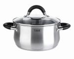 Кастрюля нерж сталь с крышкой Шелборн 3,2л, стенки 0,6мм, индукция TR-11045 Taller